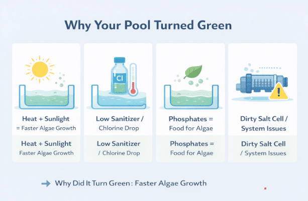 pool turned green
